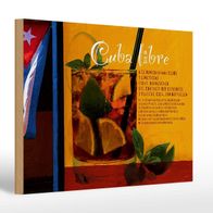 Holzschild Spruch 30x20 cm Cuba Libre Rezept Rum Havanna Deko Schild