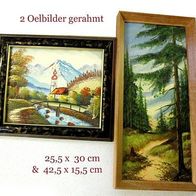 2 Bilder / Gemälde * Öl auf Hartfaser * Landschaft & Waldmotiv *