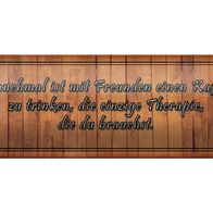 Blechschild Spruch 27x10 cm mit Freunden Kaffee trinken Deko Schild tin