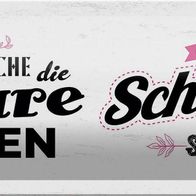 Blechschild Spruch Hauptsache Haare liegen Schlüppi 27x10 cm Schild tin