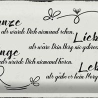 Blechschild Spruch 30x20cm tanze liebe singe lebe als gäbe Deko Schild