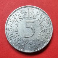 5 DMark Silberadler - Heiermann 1961 F Münze in 625er Silber