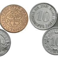 Deutschland Lot 5 Kleinmünzen Notgeld Lippstadt, Oelde, Bocholt, Rheine