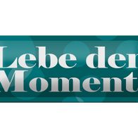 Blechschild Spruch 27x10 cm Lebe den Moment Geschenk Metall Deko Schild