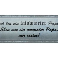 Fashionalarm Turnbeutel 'Ich Bin Ein Tätowierter Papa' – Schwarz, Baumwolle, 37x46 Cm