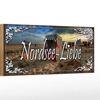 Holzschild Spruch 27x10 cm Nordsee Liebe Holz Deko Schild wooden sign