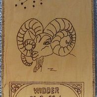Holzplatte Sternzeichen Widder - Zum Wandbehang - ca. 23 x 32 cm