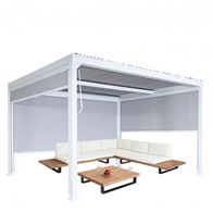 Alu Pergola Seitenteilen Rollos Lamellendach Lamellen 3x3,7m Weiss