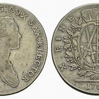 Sachsen Konventions-Taler 1765 EDC "FRIEDRICH AUGUST III." (1763-1806) f. ss