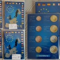 6 Stück EURO Kursmünzensatz BRD 2002 A u. F KMS 1C - 2€ stgl. im Folder sehr RAR !!!