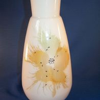 Handbemalte, weiße Überfangglas-Vase