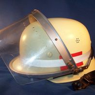 Alter Feuerwehr / Forst-Helm mit Plexiglasvisier und Lederauskleidung, Gr. 56-61