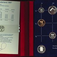 Niederlande Gulden KMS Proof Coin Year Set 1987 Königin Beatrix