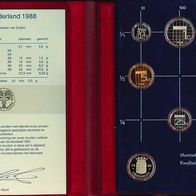 Niederlande Gulden KMS Proof Coin Year Set 1988 Königin Beatrix