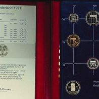 Niederlande Gulden KMS Proof Coin Year Set 1991 Königin Beatrix