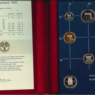 Niederlande Gulden KMS Proof Coin Year Set 1992 Königin Beatrix