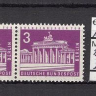 Berlin 1963 Freimarke: Brandenburger Tor Paar MiNr. 231 / 231 postfrisch