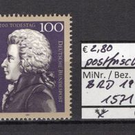 BRD / Bund 1991 200. Todestag von Wolfgang A. Mozart MiNr. 1571 postfrisch