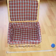 Picknickkoffer Rattankorb mit Stoff 60-er / 70-er Jahre