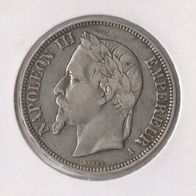 Frankreich 5 Francs 1868 A (Silber) ss-vz "Napoleon III. (1852-1870)"