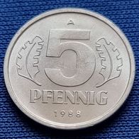 988(5) 5 Pfennig (DDR) 1988/ A in UNC- ..................... * * * Berlin-coins * * *