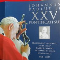 Vatikan 2003 Papst Joh. Paul II. Silberbriefmarke eine gesuchte Rarität