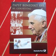 Vatikan 2007 Erinnerungsblatt - 80. Geburtstag Papst Benedikt * *