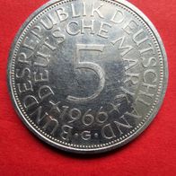 5 DMark Silberadler - Heiermann 1966 G Münze in 625er Silber