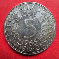 5 DMark Silberadler - Heiermann 1966 D Münze in 625er Silber