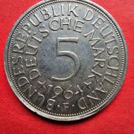 5 DMark Silberadler - Heiermann 1964 F Münze in 625er Silber