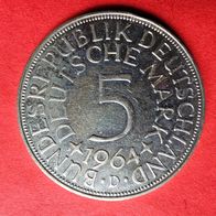 5 DMark Silberadler - Heiermann 1964 D Münze in 625er Silber