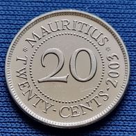 10103(7) 20 Cents (Mauritius) 2003 in UNC- ............ von * * * Berlin-coins * * *