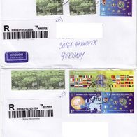 2 gelaufene Briefumschläge mit aktuellen Marken aus Bosnien - bitte ansehen - 2103
