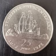 SHG : St. Helena 25 Pence 300 Jahre 1973
