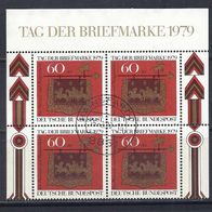 BRD 1979, MiNr: 1023 Tag der Briefmarke 4er Block mit Oberrand sauber gestempelt (3)