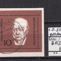 BRD / Bund 1968 1. Todestag von Konrad Adenauer MiNr. 554 gestempelt
