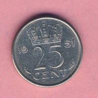 Niederlande 25 Cent 1951