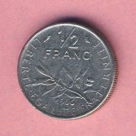Frankreich 1/2 Franc 1966