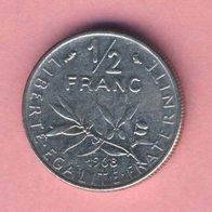 Frankreich 1/2 Franc 1968