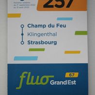 Busfahrplan Frankreich: Linie 257 (Champ du Feu - Strasbourg), gültig ab 01.09.2022