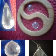 Sonnenfänger Ying und Yang Holzdesign mit Kristallkugeln neu