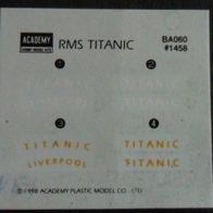 Decals für RMS Titanic 1:400 2