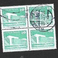 DDR Briefmarken " Aufbau in der DDR " Michelnr, 2484 o im 4er Block