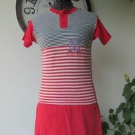 Mädchen Shorty Pyjama Gr. 128 rot blau geringelt gestreift Nachthemd Nachtwäsche