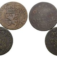 Niederlande Kleinmünzen-Lot 3 Stück Duit 1770/1768/1766 s. Original Scan