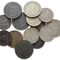 Deutschland Deutsches Reich14 diverse Kleinmünzen 5 und 10 Pfennig , s. Scan