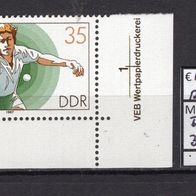 DDR 1987 Turn- und Sportfest, Leipzig MiNr. 3114 postfrisch Eckrand ure
