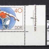 DDR 1987 Turn- und Sportfest, Leipzig MiNr. 3115 postfrisch Eckrand ure