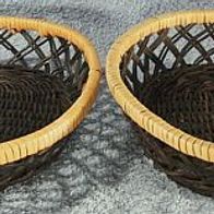 2 ovale Brot-Schalen aus Korbgeflecht - ca. 25 x 21 cm Größe