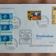 UNO Wien R-Brief Einschreiben Rorschach Vereinte Nationen Vienna 1979